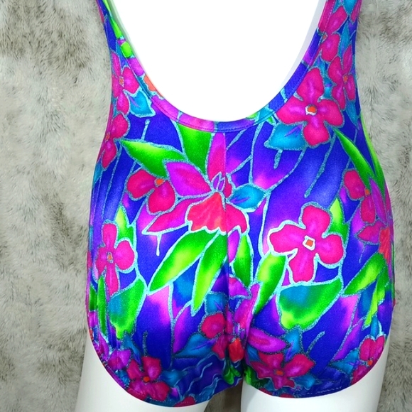 NWT Jantzen Botanical Beauty Lingerie One Piece Floral Print Swim Wear Size 14 - Picture 9 of 17